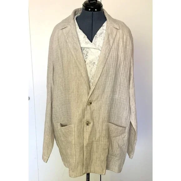 Zara Jackets Coats Zara Womens Linen Blend Button Blazer